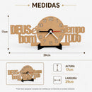 Relógio de Mesa Minimalista com Base em Madeira