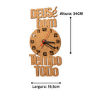 Relógio de Parede Diferenciado com Frase Cristã Decorativa