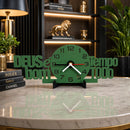 Relógio de Mesa Minimalista com Base em Madeira